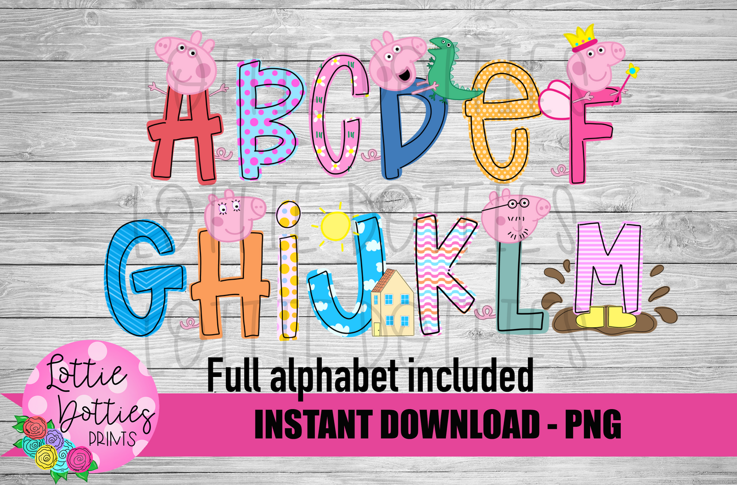Pig inspired Alphabet - Alpha Pack - Alphabet Clipart - Instant Download - Alpha Pack