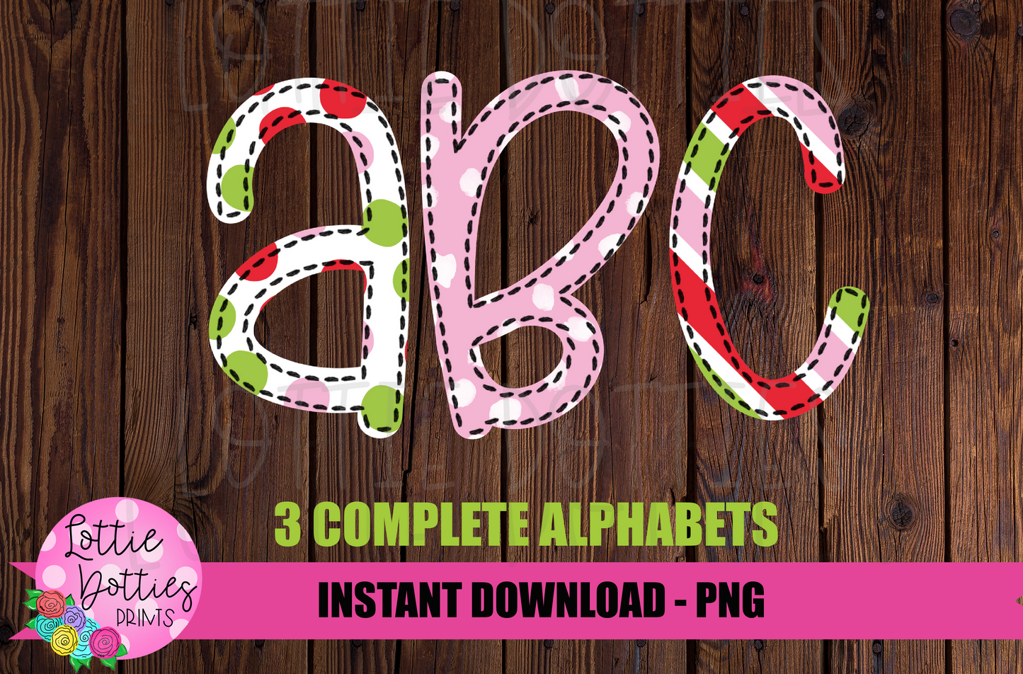 Christmas Faux Applique Alphabet - Alpha Pack - Christmas Alpha Pack