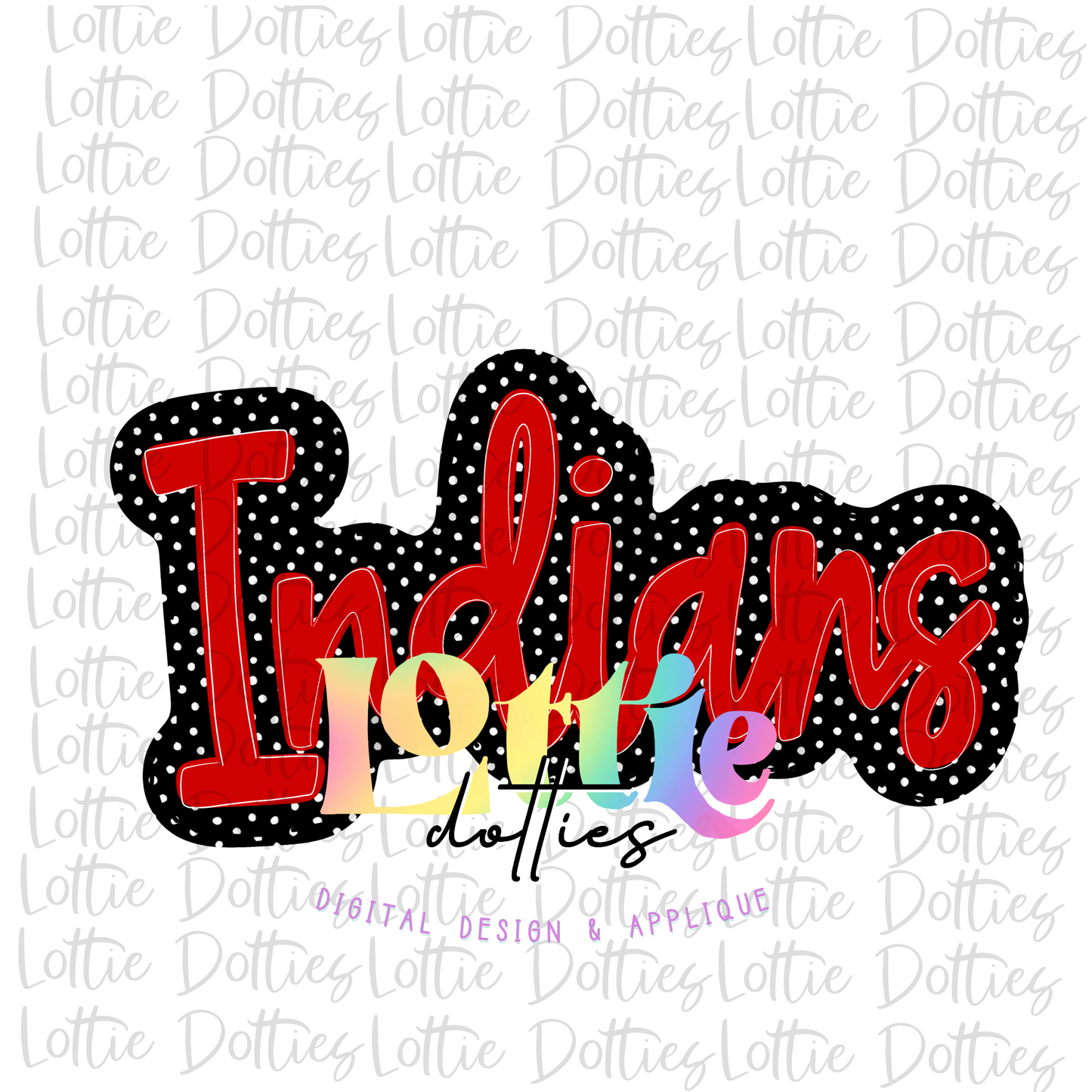 Indians PNG - Indians sublimation design - Digital Download - Black and Red