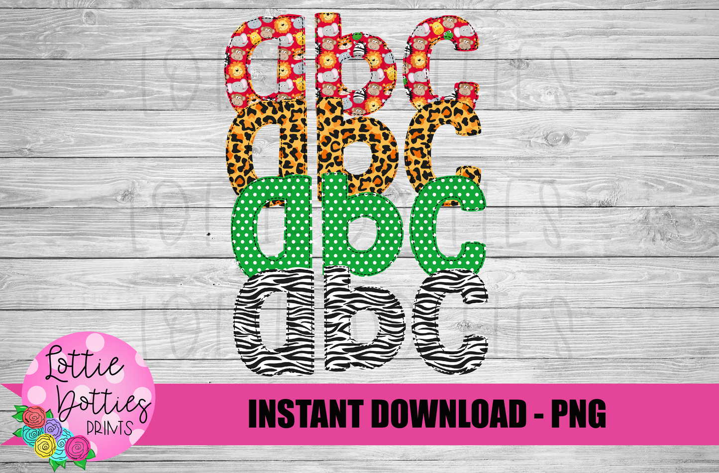 Jungle Faux Applique Alphabet - Alpha Pack - Alphabet Clipart - Instant Download - Boy Alpha Pack