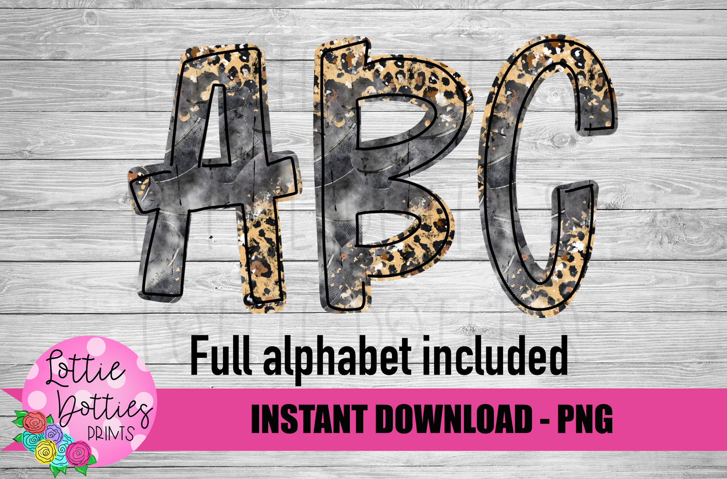 Leopard Hockey Alphabet - Alpha Pack - Alphabet Clipart - Instant Download - Alpha Pack