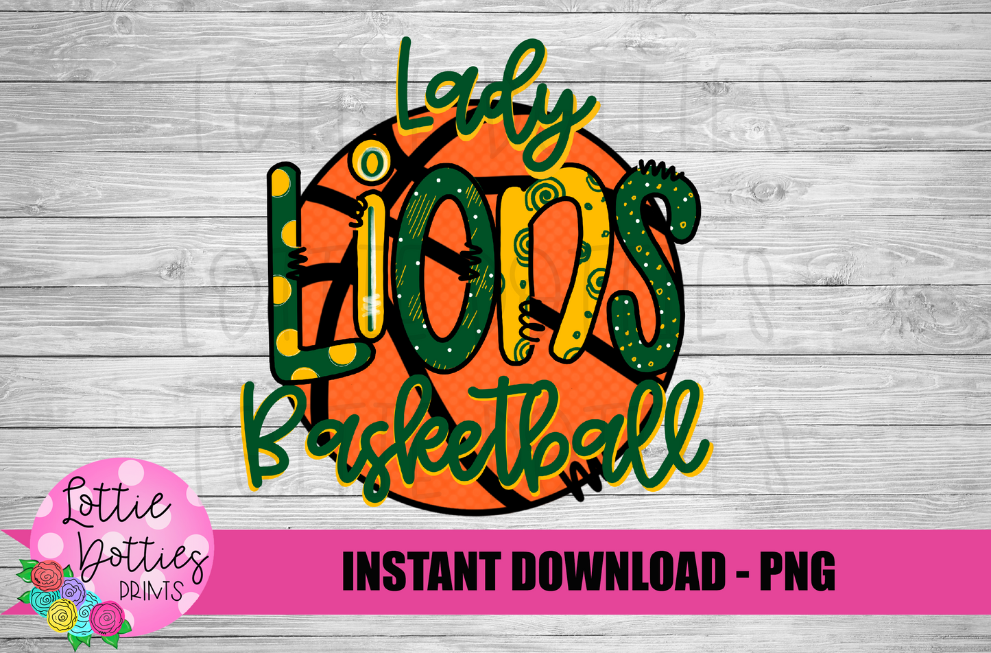 Lady Lions PNG - Lions basketball sublimation design - Digital Download