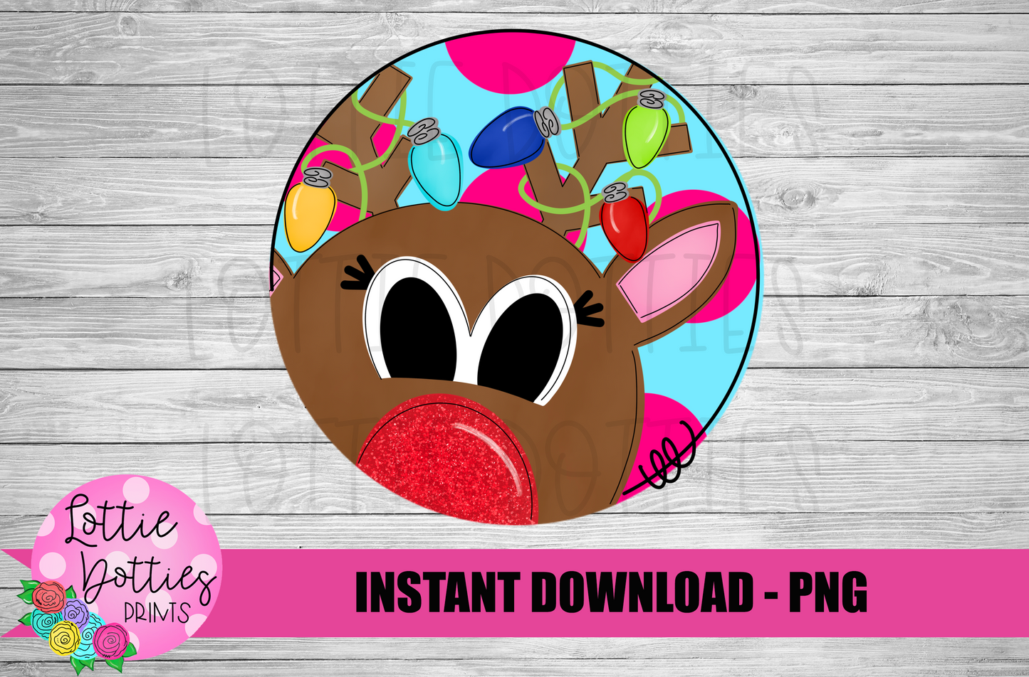 Girl Rudolph Png - Christmas Sublimation Design- Digital Download