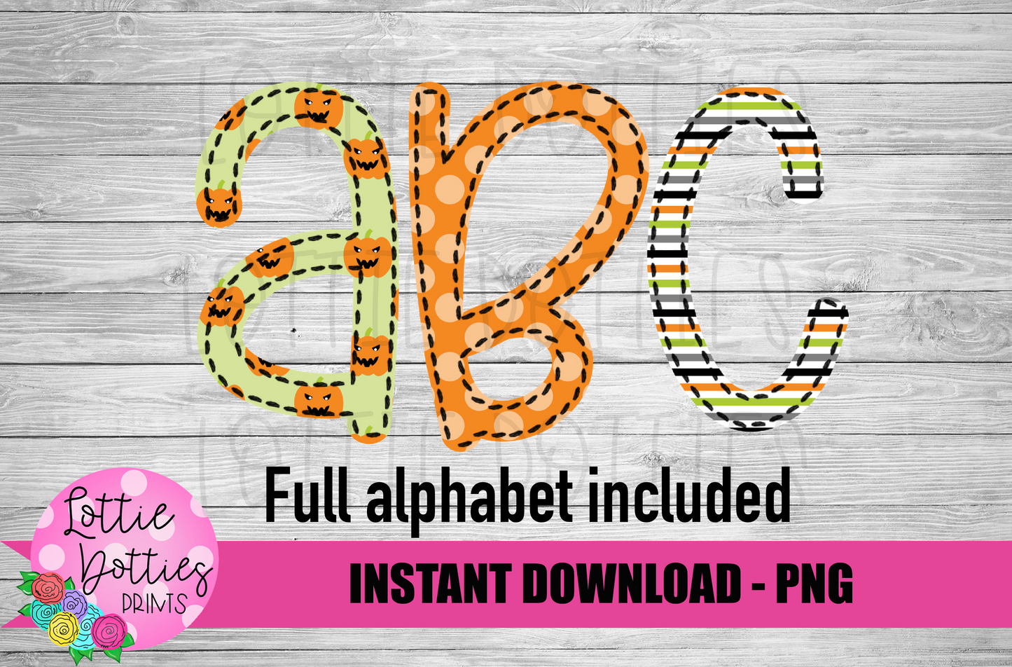 Halloween Faux Applique Alphabet - Alpha Pack - Alphabet Clipart - Instant Download - Boy Alpha Pack