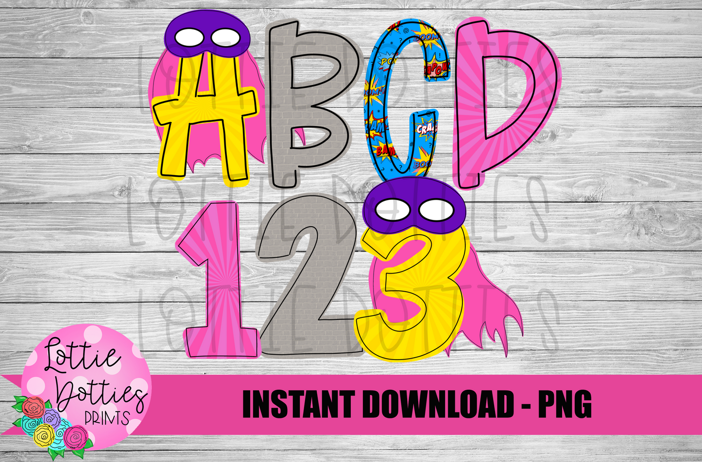 Superhero Alphabet - Alpha Pack - Alphabet Clipart - Instant Download - Alpha Pack