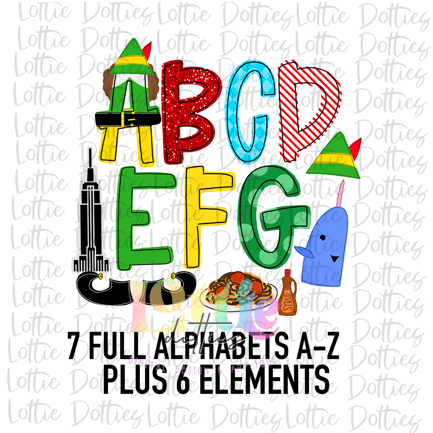 Buddy Alphabet - Elf Alpha Pack - Alphabet Clipart - Instant Download  - Christmas Alpha Pack