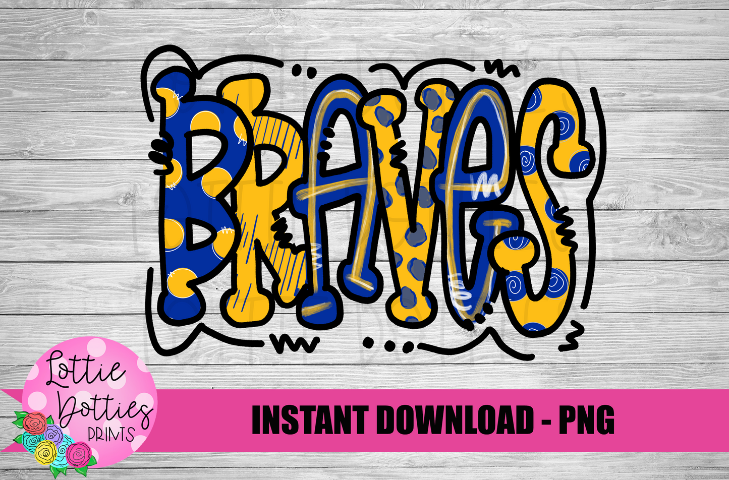 Braves PNG - Braves sublimation design - Digital Download - Royal and Gold