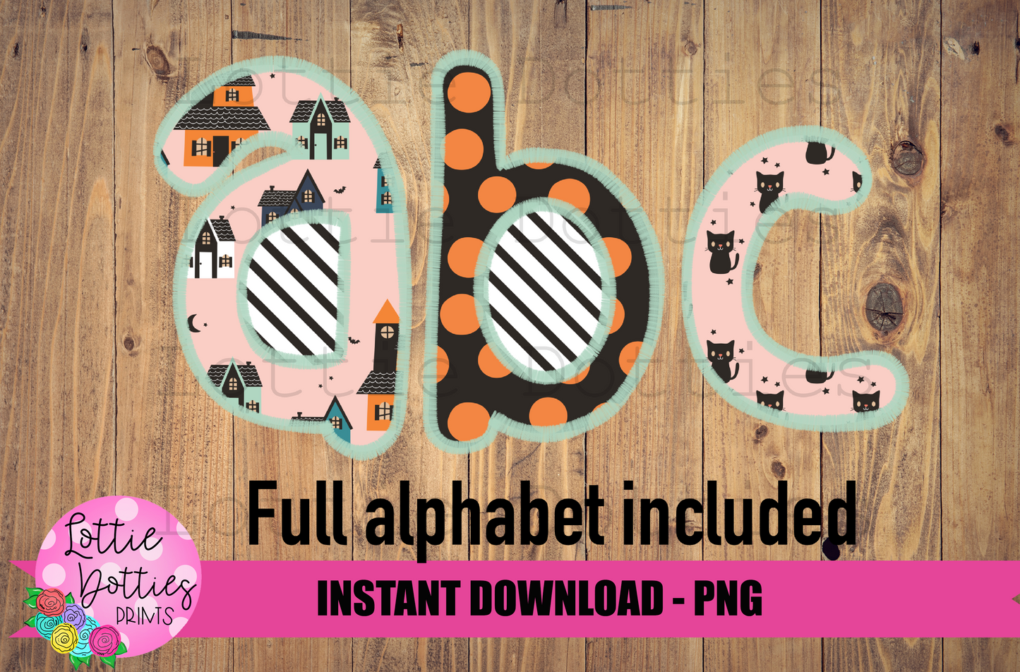Haunted House Alpha - Halloween Faux Applique Alphabet - Alpha Pack - Alphabet Clipart - Instant Download - Boy Alpha Pack