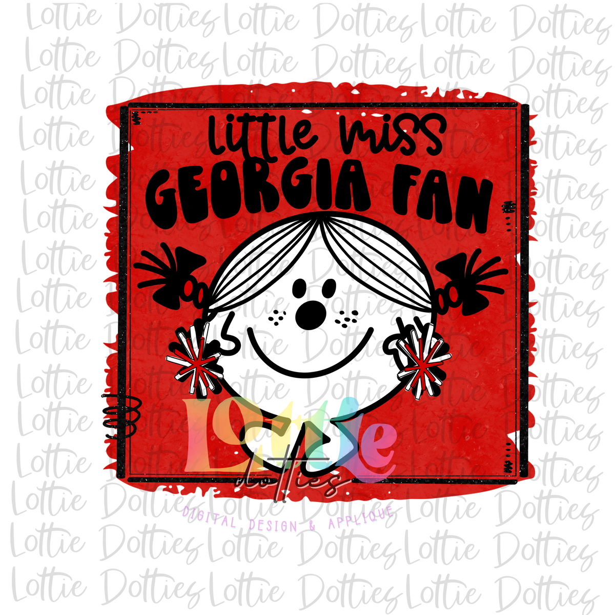 Little Miss Georgia Fan Png - Sublimation Design- Digital Download