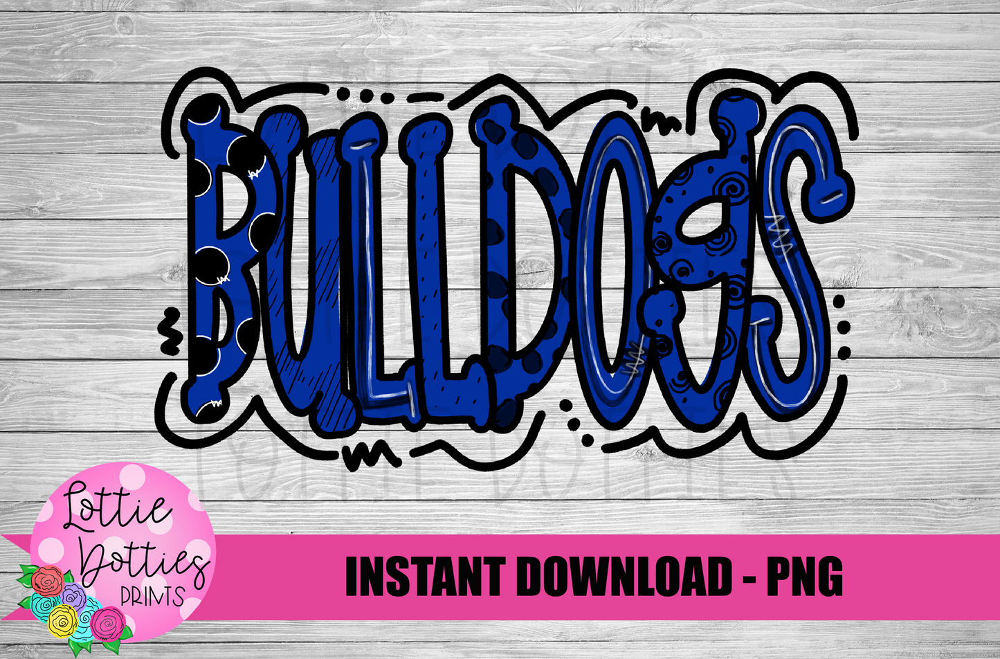 Bulldogs - PNG - Bulldogs - Sublimation Design - Digital Download - Blue and Black