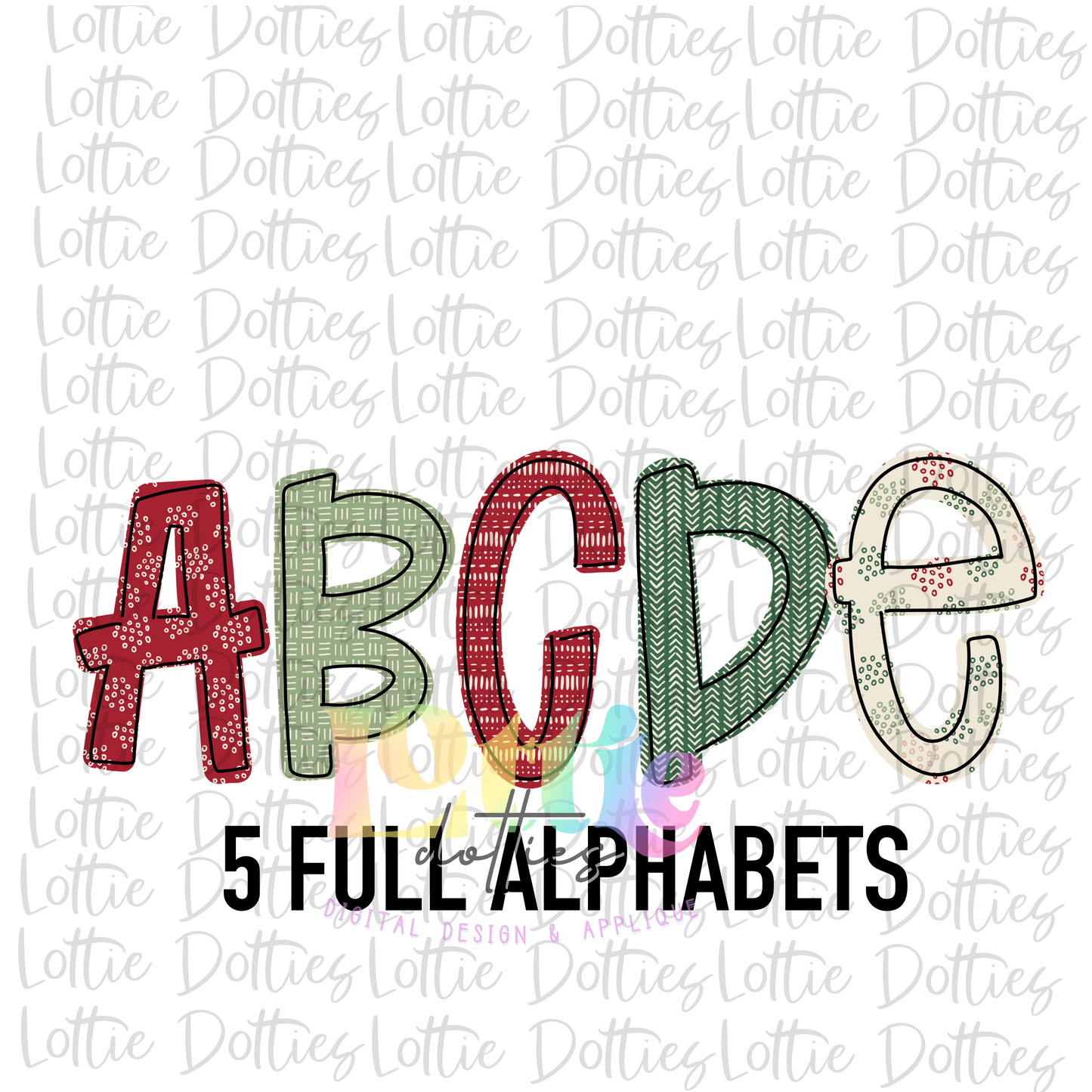 Boho Christmas Alpha - Alphabet Clipart - Instant Download - Alpha Pack