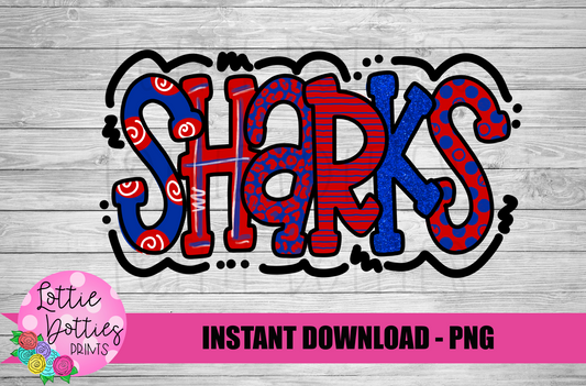 Sharks PNG - Sublimation Design - Digital Design