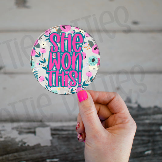 She won This Package Sticker Template - Digital Download