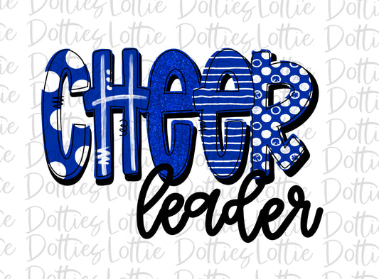 Cheer leader Png - Cheerleader Sublimation File - Royal and WHITE - Instant download - Digital Download