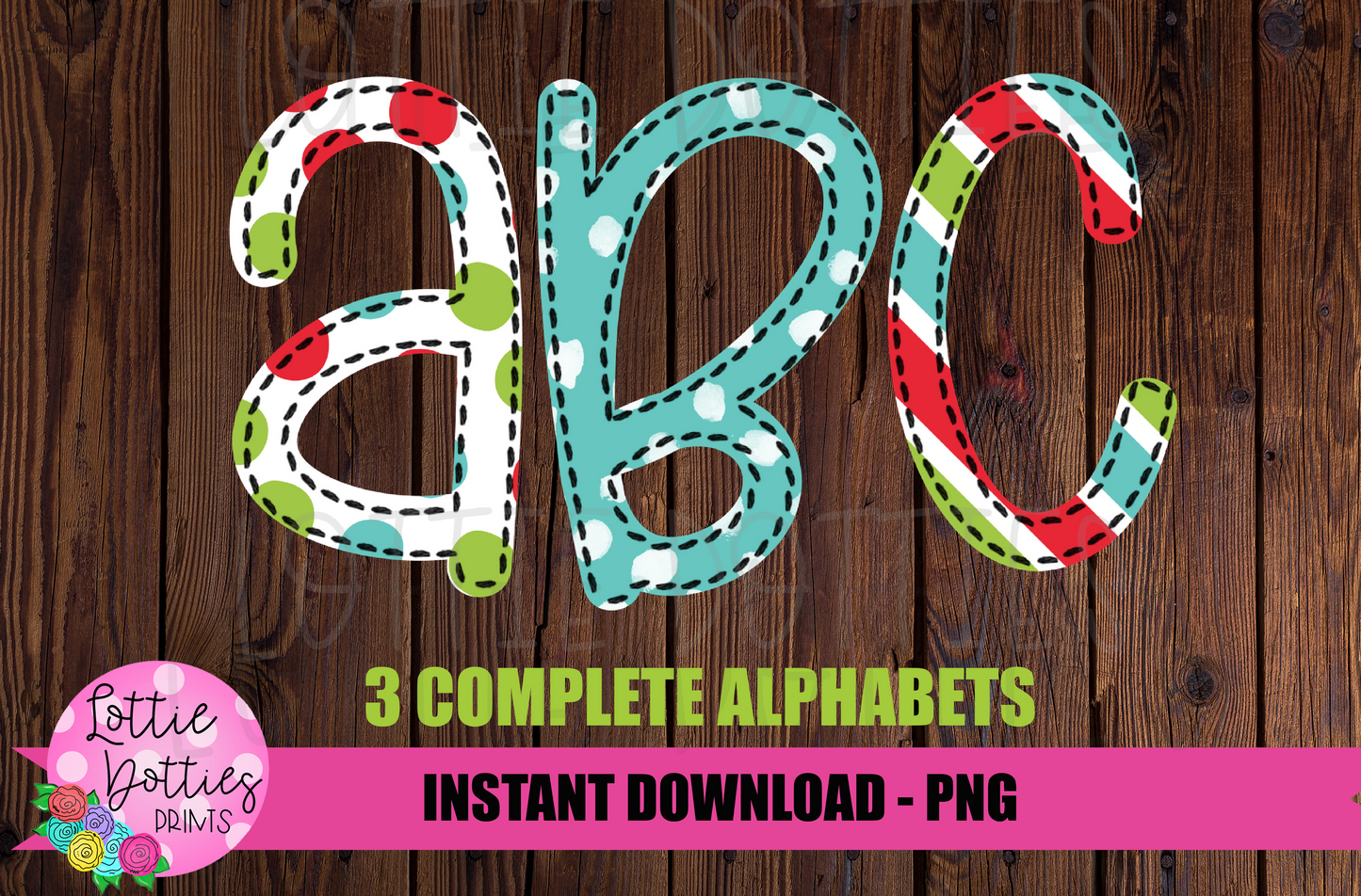 Christmas Faux Applique Alphabet - Alpha Pack - Christmas Alpha Pack