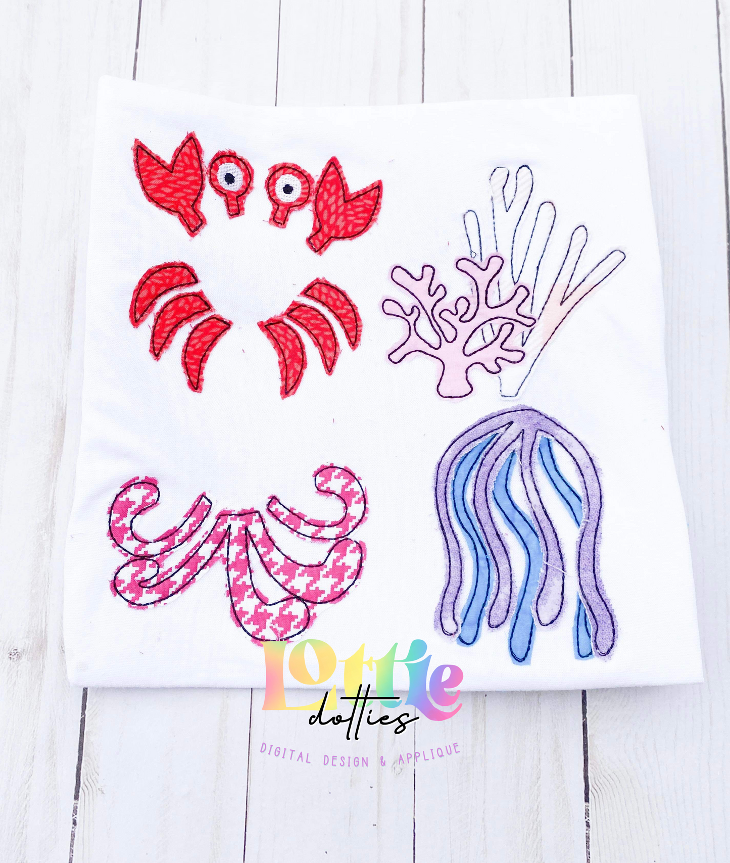 Under the Sea Applique Alphabet Elements Pack - Machine Embroidery Applique Design - Alphabet Applique - Instant Download