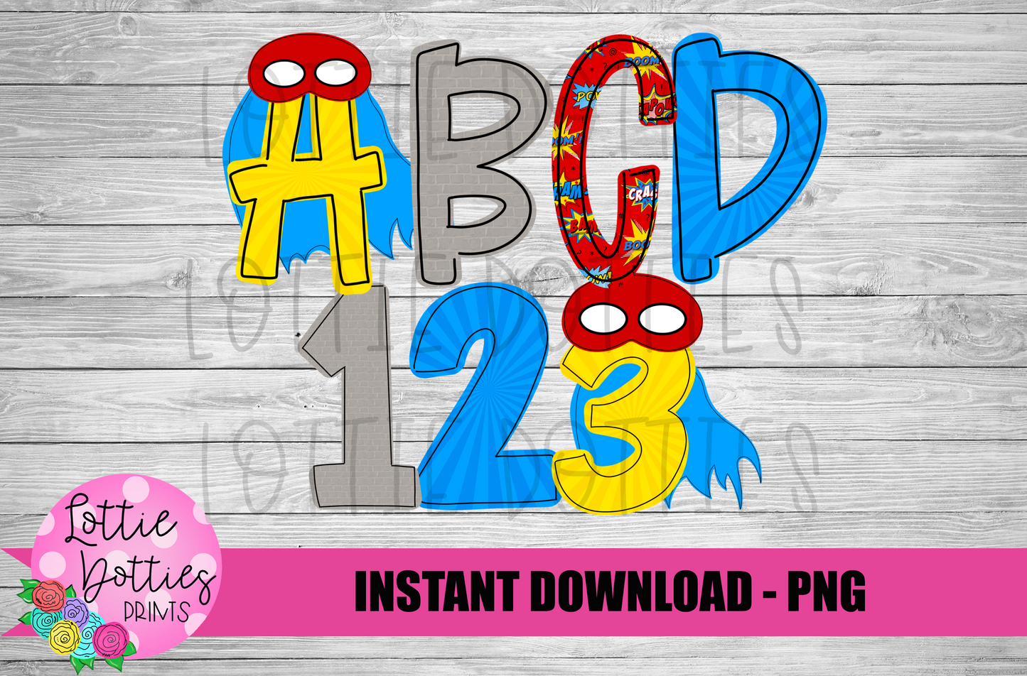 Superhero Alphabet - Alpha Pack - Alphabet Clipart - Instant Download - Alpha Pack
