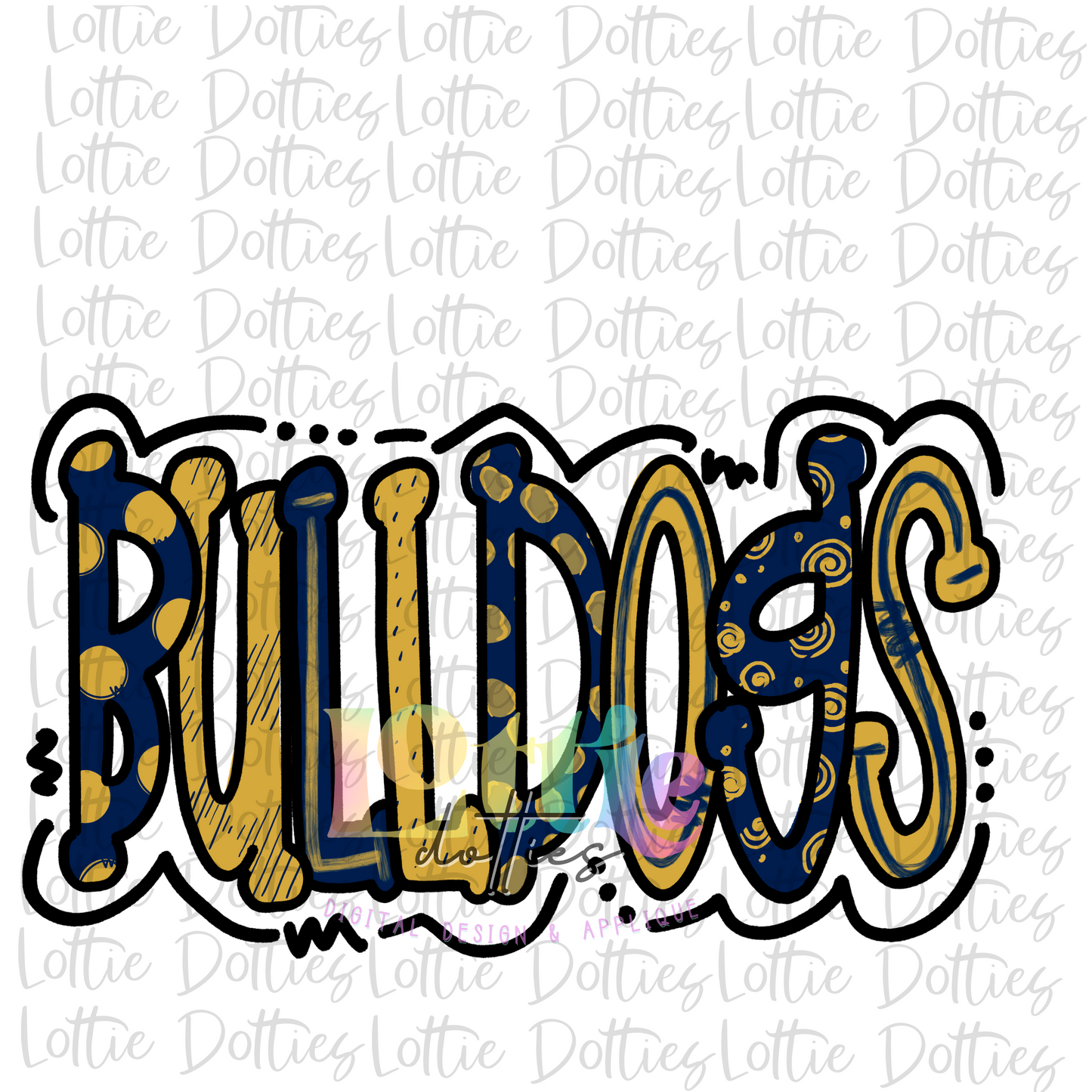 Bulldogs PNG - Navy and Gold Bulldogs - sublimation design - Digital Download