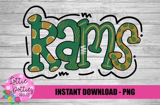 Rams PNG - Rams Sublimation design - Digital Download
