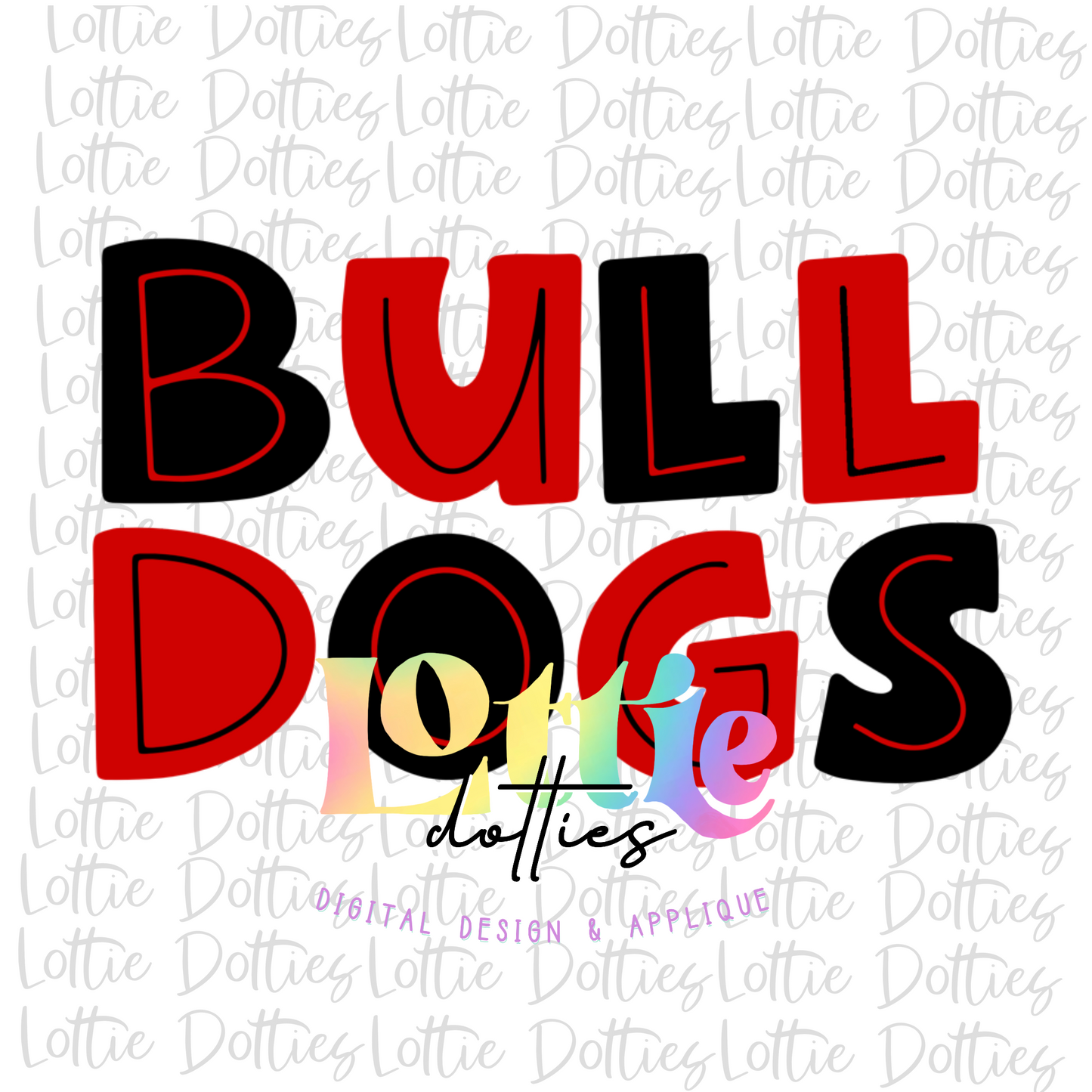 Bulldogs - PNG - Bulldogs - sublimation design - Digital Download - Red and Black