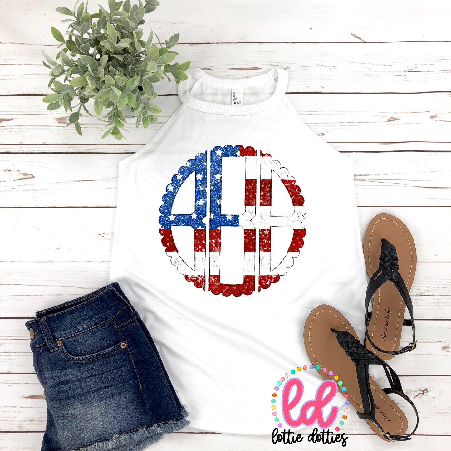 Flag Patriotic Scallop Alphabet - Alpha Pack - Alphabet Clipart - Instant Download - Patriotic