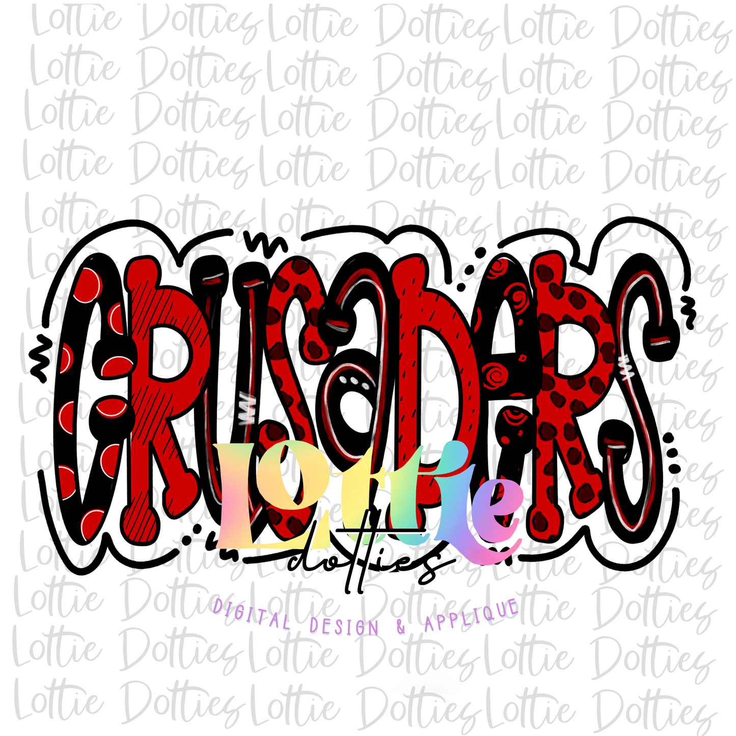 Crusaders PNG -Sublimation design - Digital Download- Black and Red '