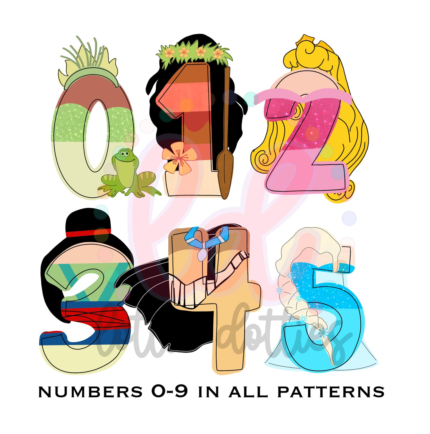 Princess Inspired Numbers - Alpha Pack - Alphabet Clipart - Instant Download - Alpha Pack