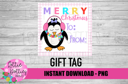 Christmas Gift Tag Png - Penguin Gift Tag - Christmas Gift tags