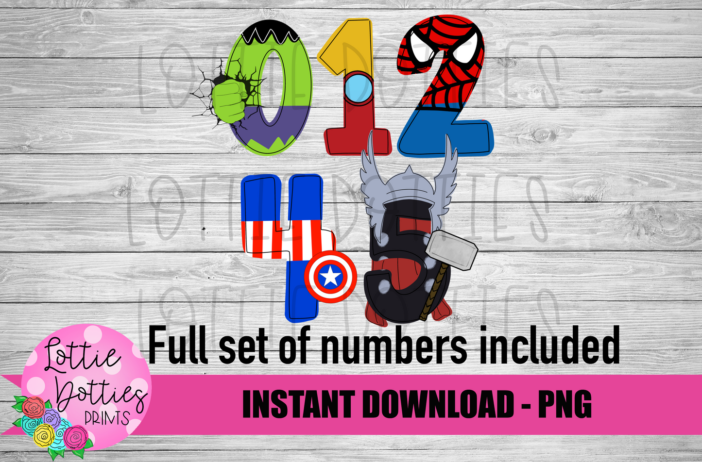 Superhero Numbers Alphabet - Alpha Pack - Alphabet Clipart - Instant Download - Alpha Pack