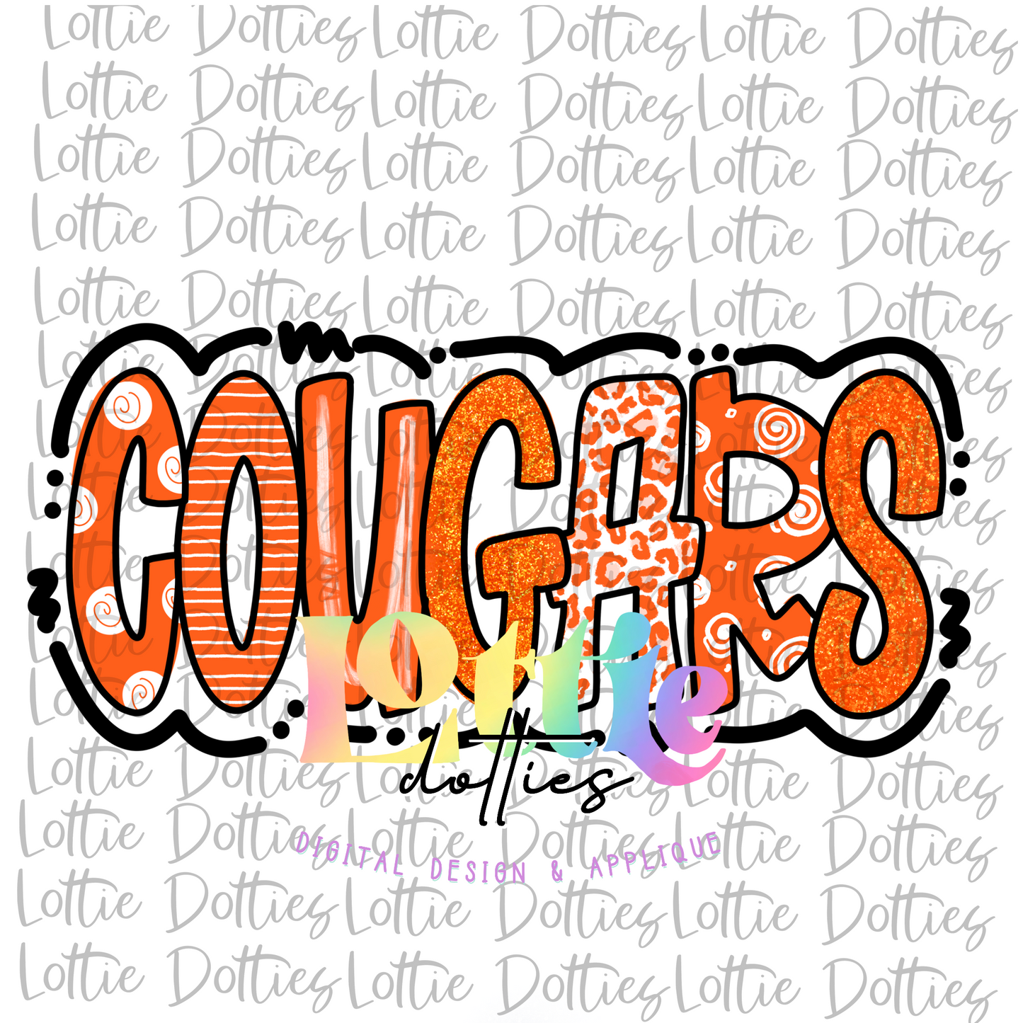 Cougars Png - Cougars Sublimation- Orange and White - Digital Download