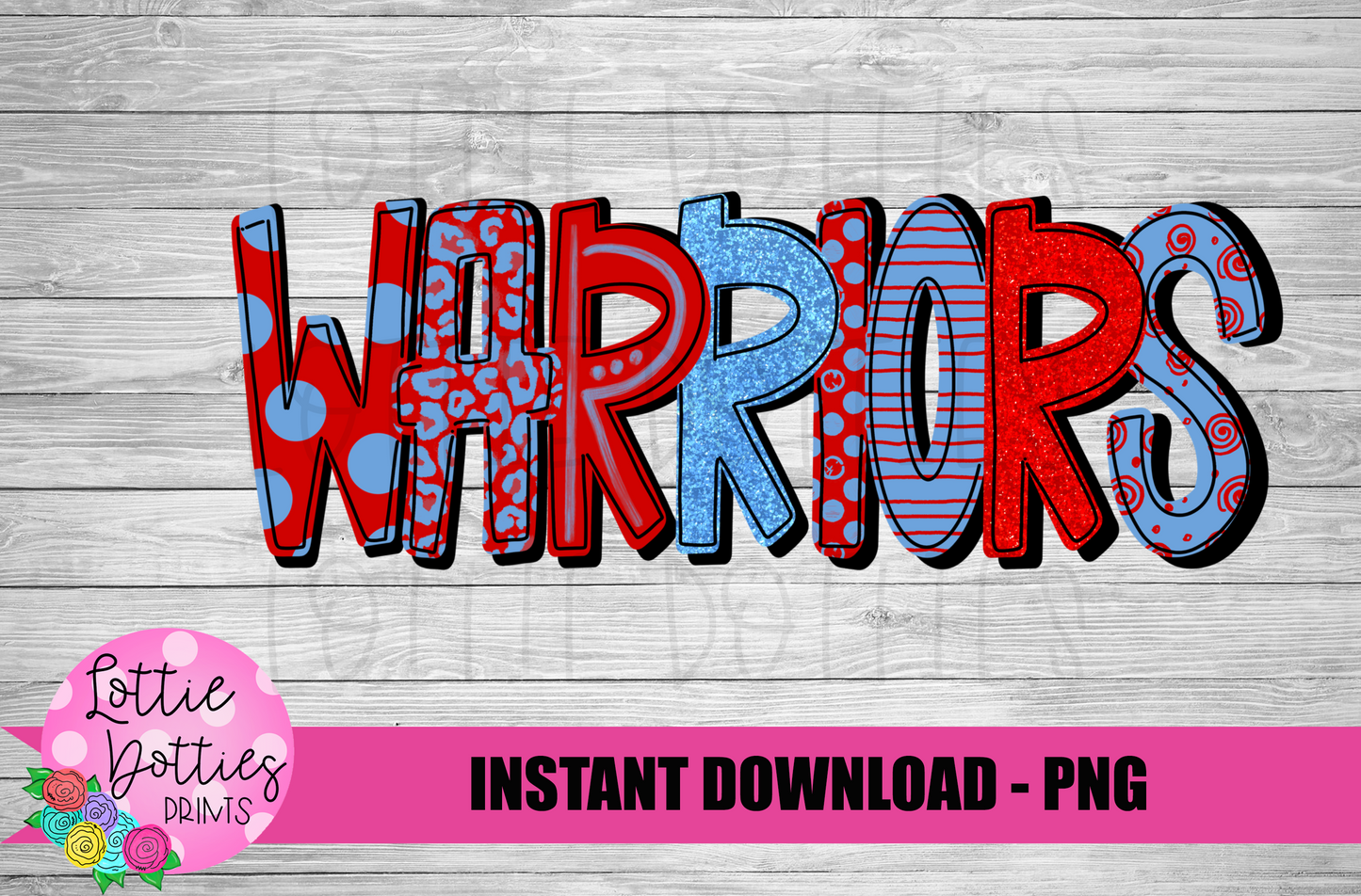 Warriors Png - Mascot Sublimation Design - Digital Download