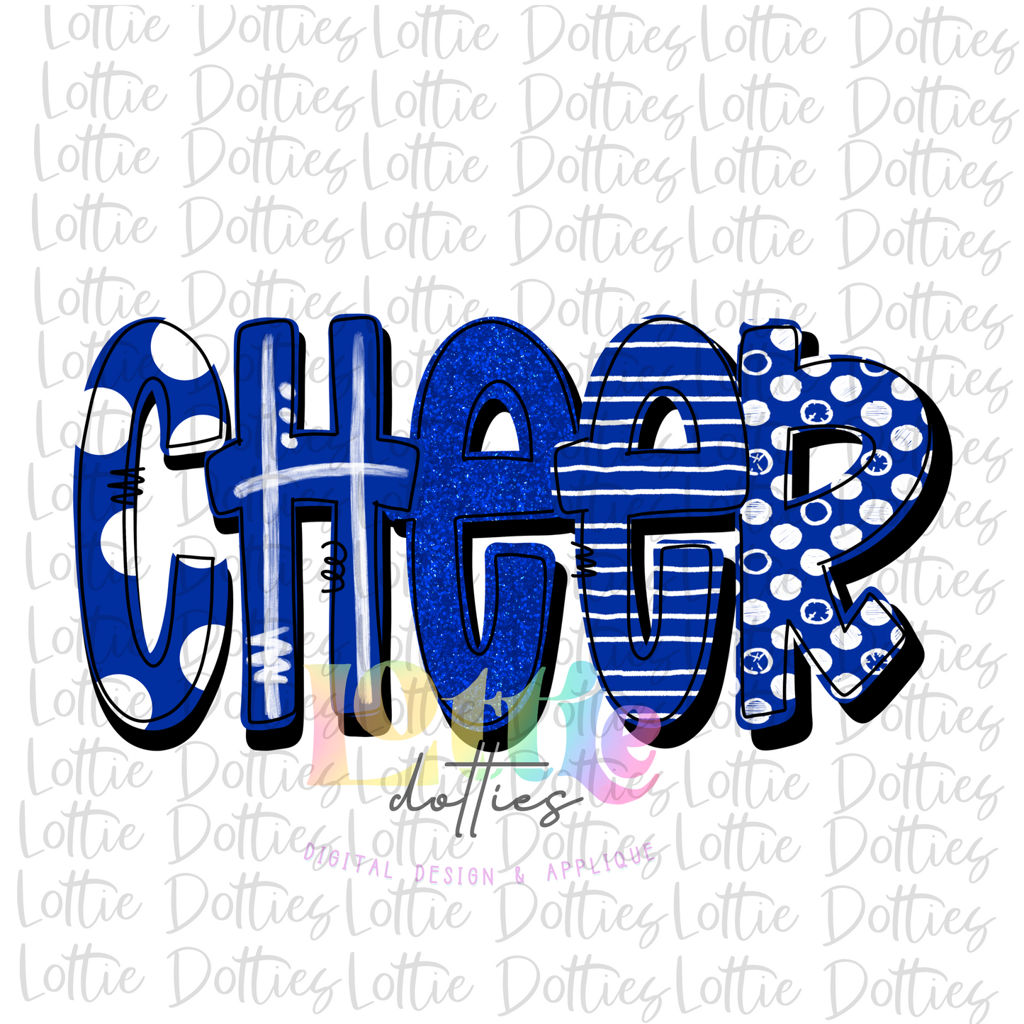 Cheer png - Cheerleader Sublimation File - Royal and WHITE - Instant download - Digital Download