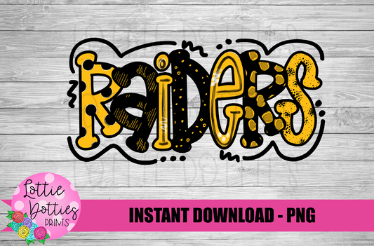 Raiders PNG -  raiders sublimation design - Digital Download - Black and Gold