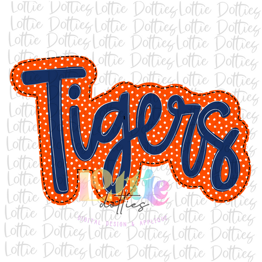 Tigers Navy and Orange - PNG - sublimation design - Digital Download