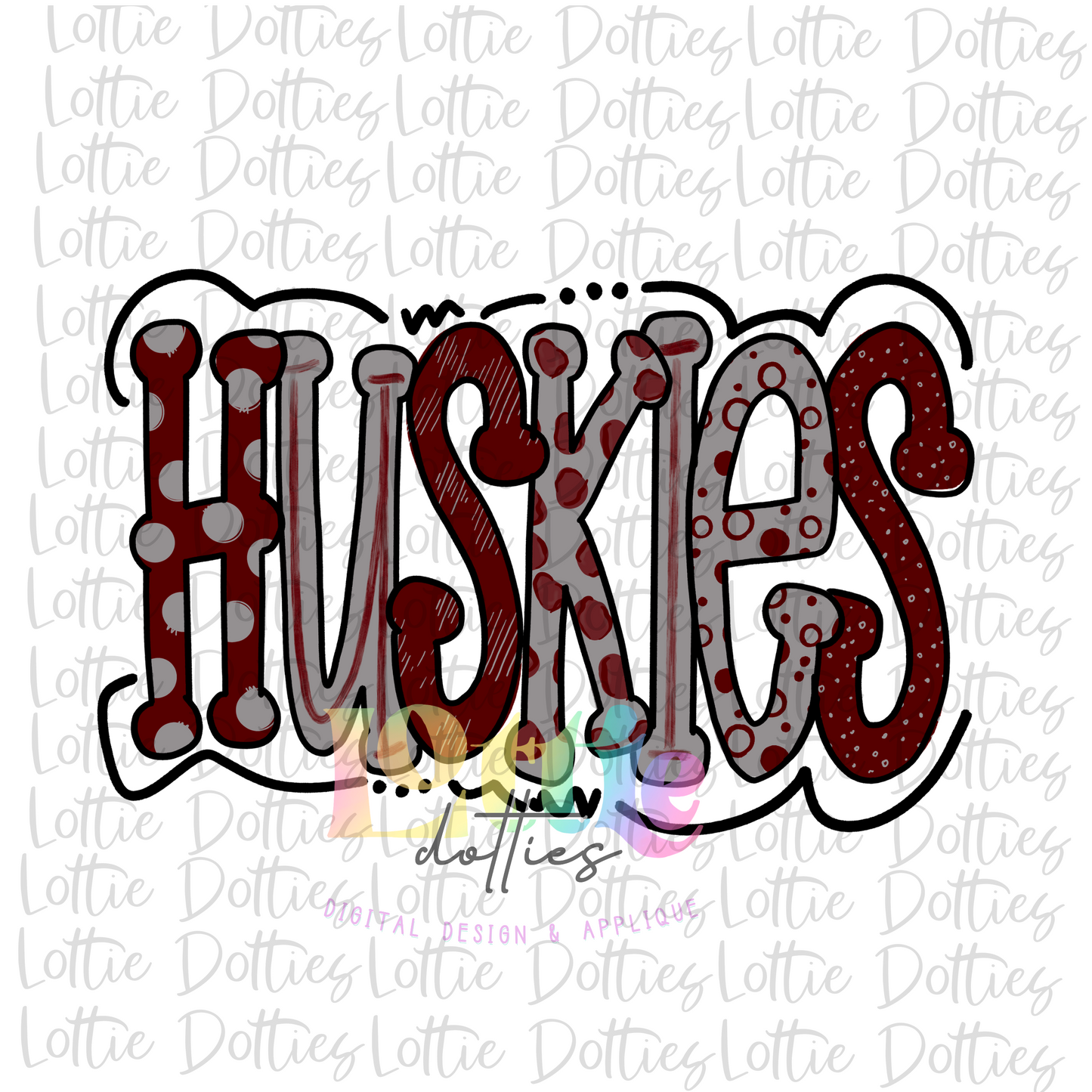 Huskies PNG - Instant Download - Digital Download - Sublimation Design - Maroon and Gray