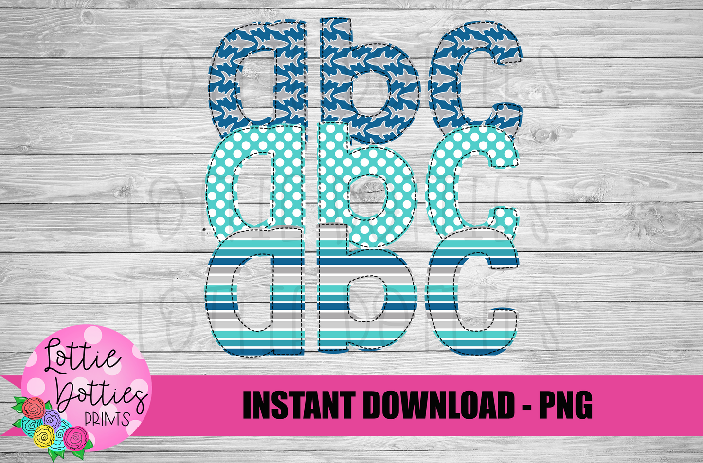 Shark Faux Applique Alphabet - Alpha Pack - Alphabet Clipart - Instant Download - Boy Alpha Pack