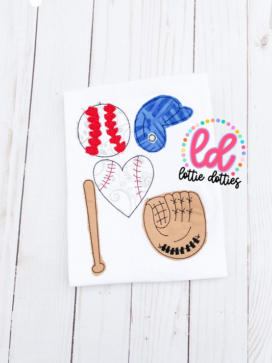 Baseball Softball Sports Applique Alphabet Elements Pack - Machine Embroidery Applique Design - Alphabet Applique - Instant Download