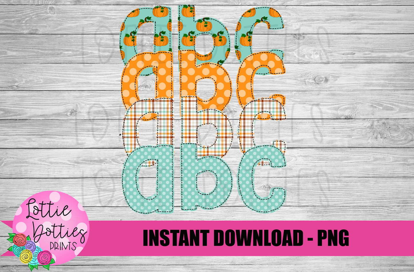 Pumpkin Faux Applique Alphabet - Alpha Pack - Alphabet Clipart - Instant Download - Boy Alpha Pack