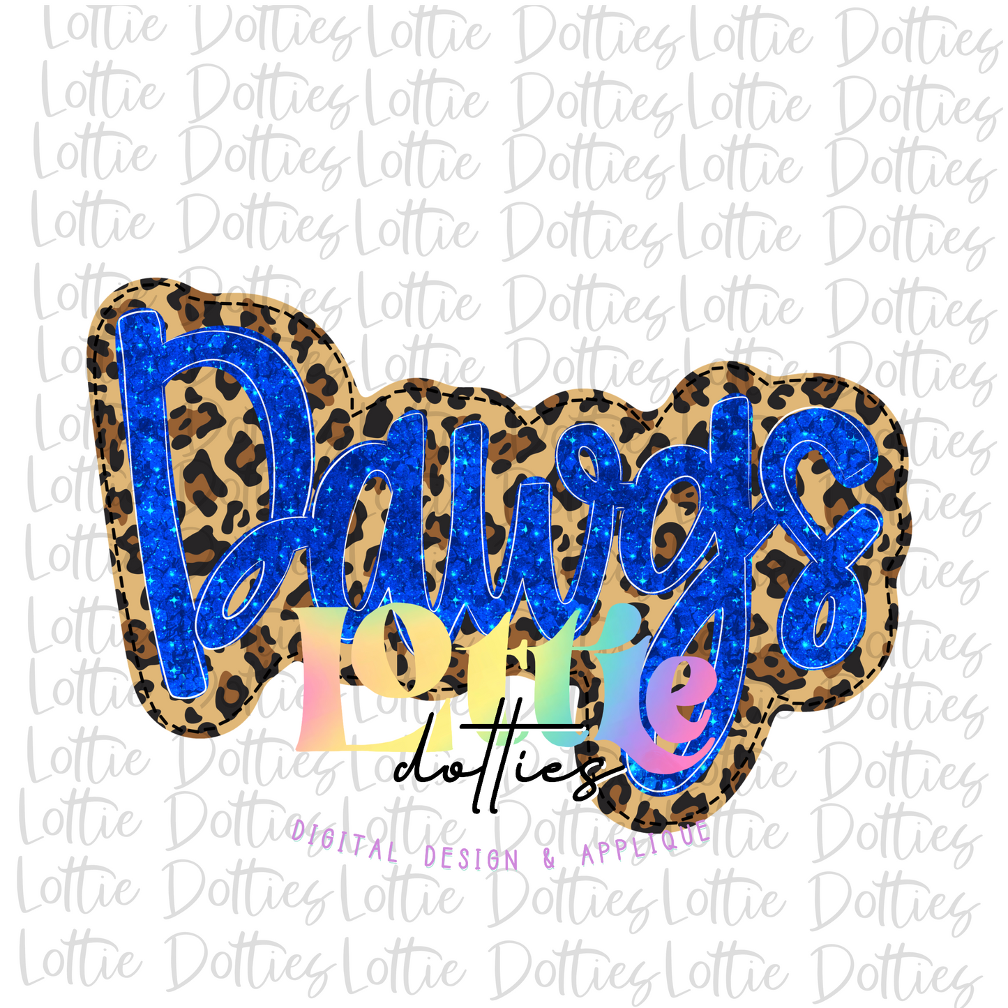Dawgs PNG - Dawgs Sublimation Digital Download - Leopard and Blue Glittler