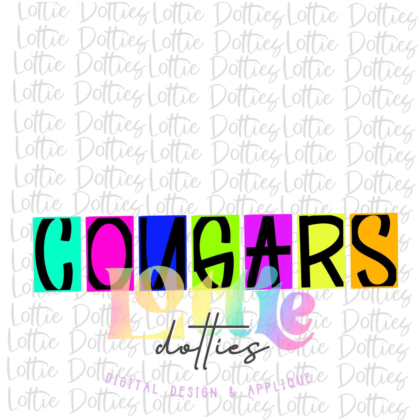 Cougars Png - Cougars Sublimation - Digital Download - Neon Box
