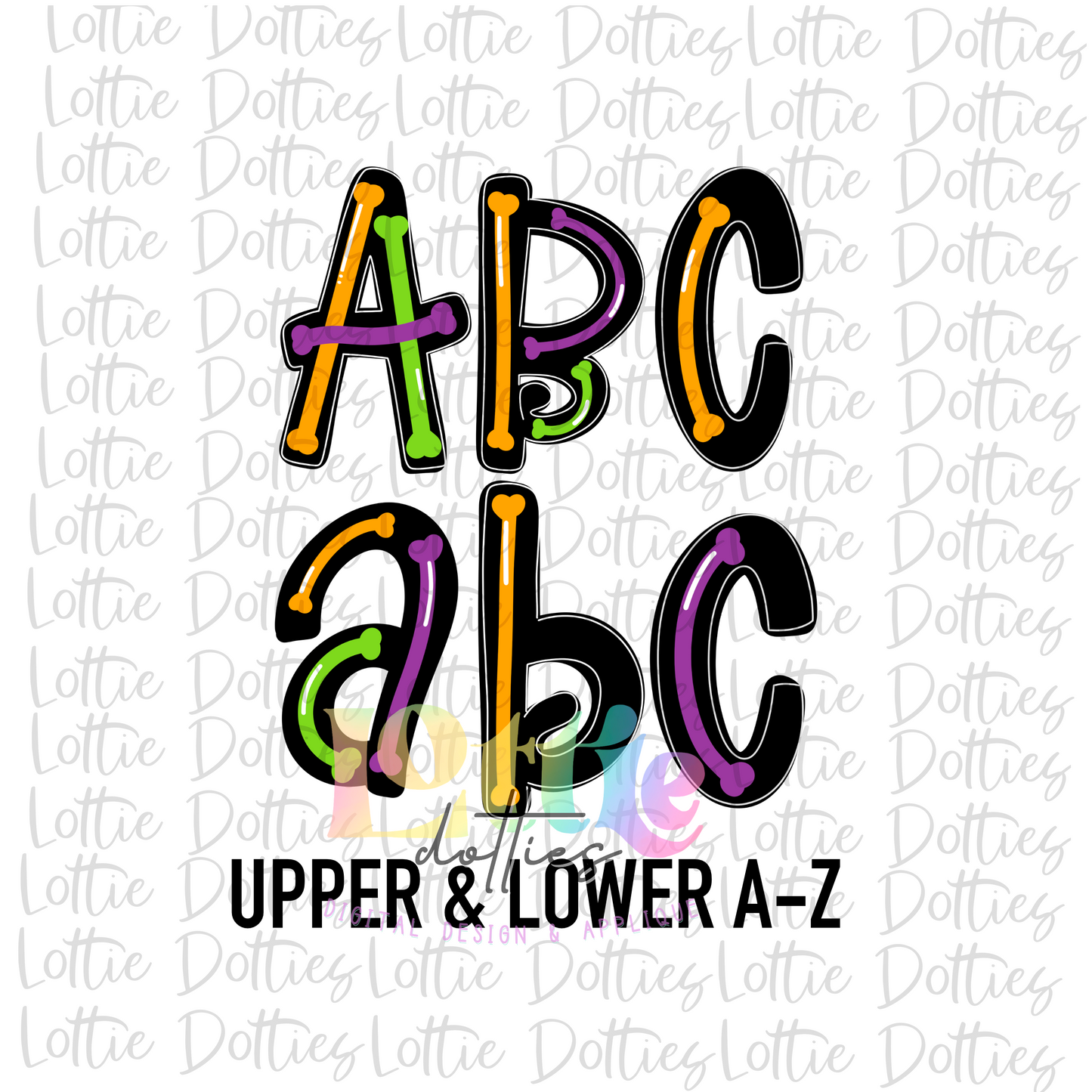 Skelly Bones Alphabet - Halloween Alpha Pack - Alphabet Clipart - Instant Download - Boy Alpha Pack