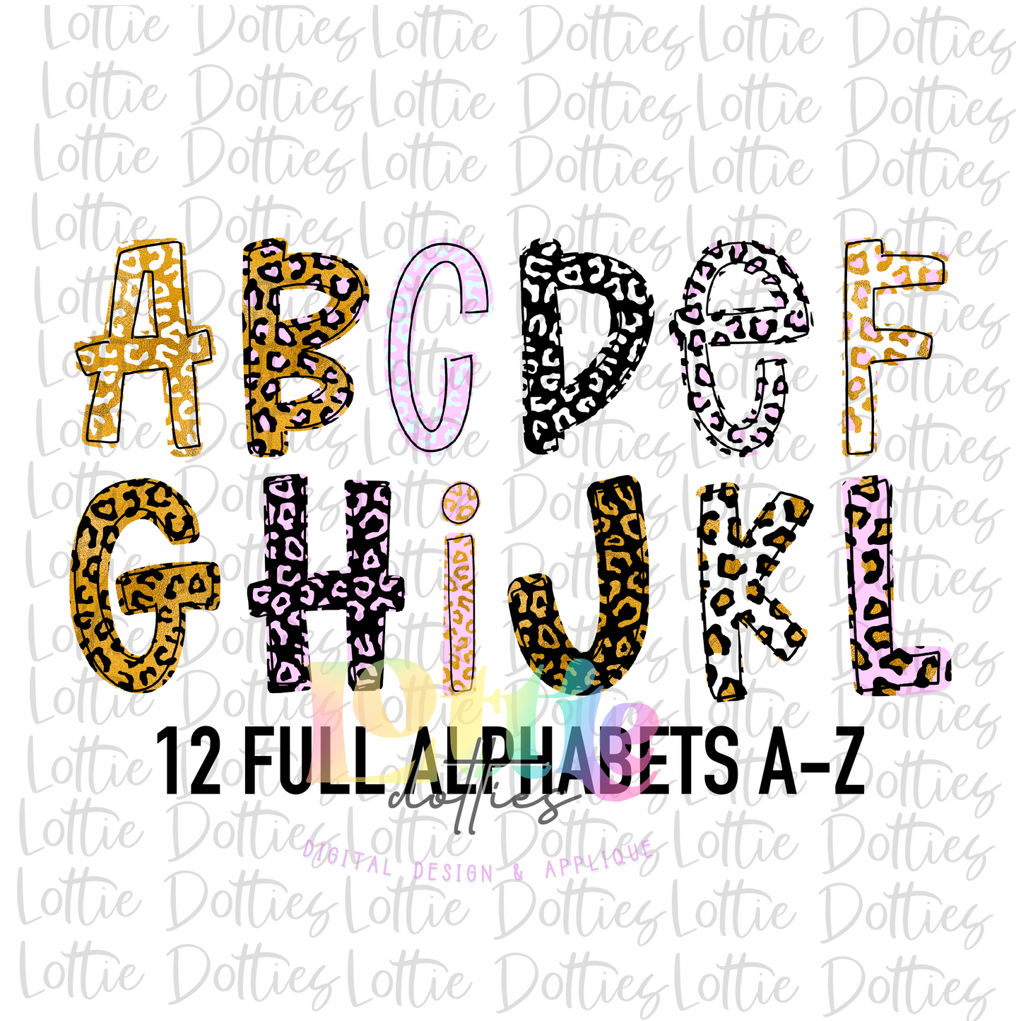 Leopard Gold Foil Alpha - Alpha Pack - Alphabet Clipart - Instant Download - Alpha Pack
