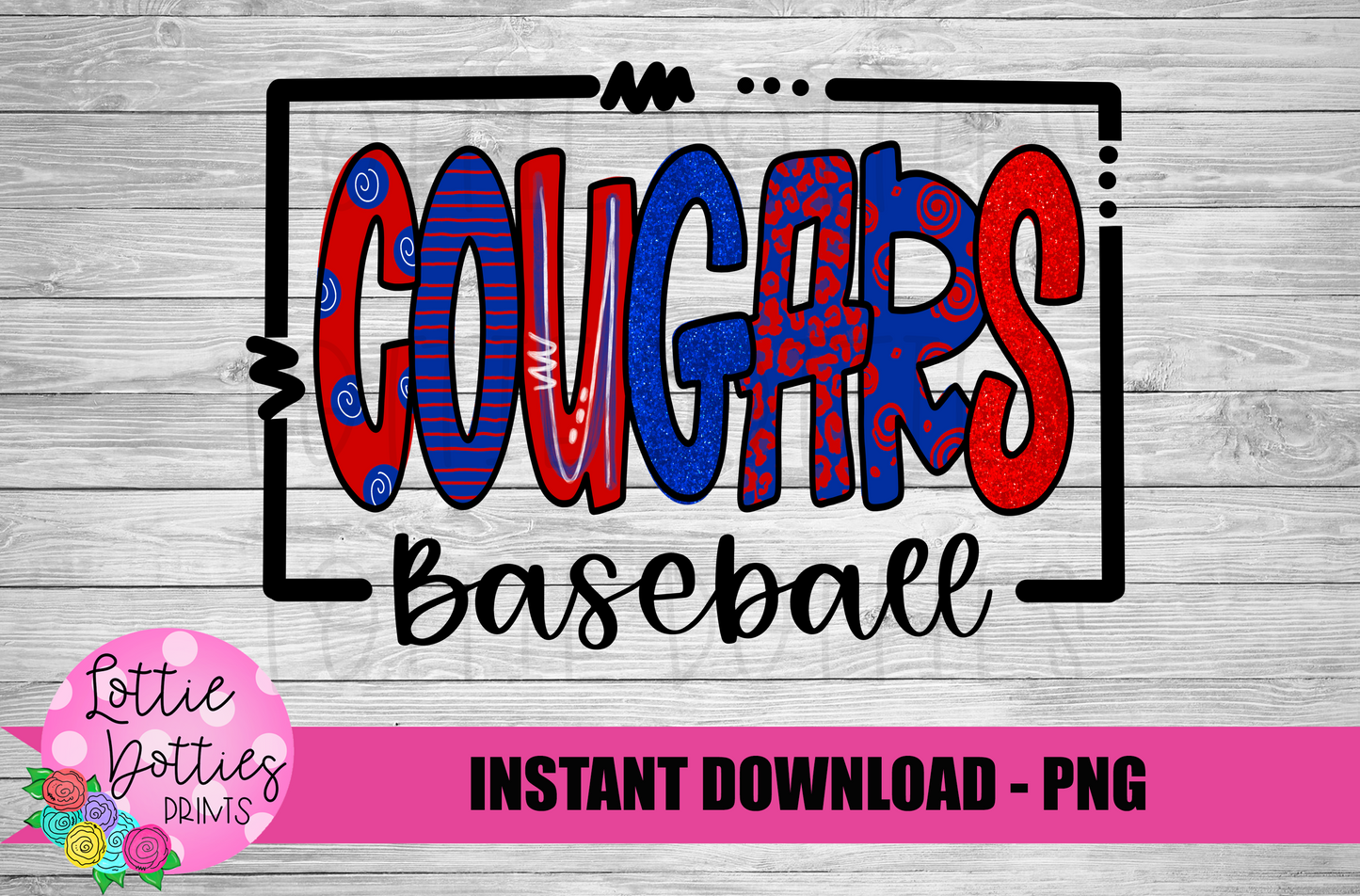 Cougars Baseball Png - Sublimation Design - Cougars Sublimation- Digital Download
