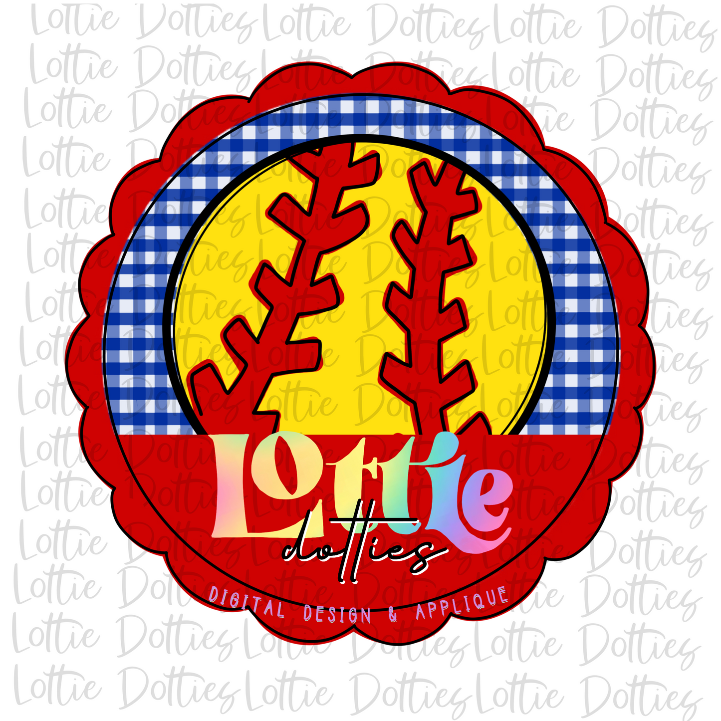 Softball Circle - PNG -Softball Sublimation- Digital Download - Royal and Red