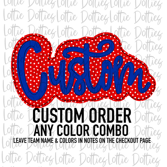 Custom Listing - Script Doodle two toned with dot background - Digital Download