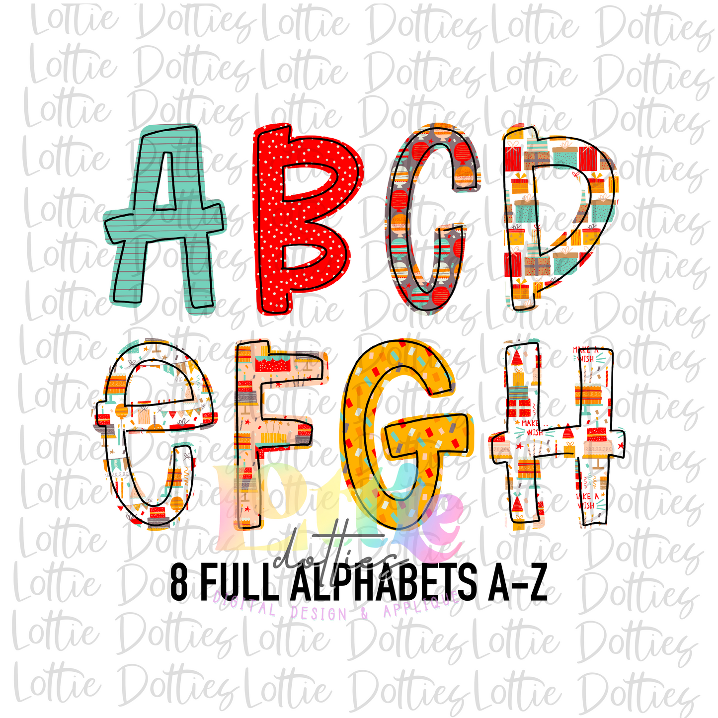 Party Alpha - Alpha Pack - Alphabet Clipart - Instant Download - Alpha Pack