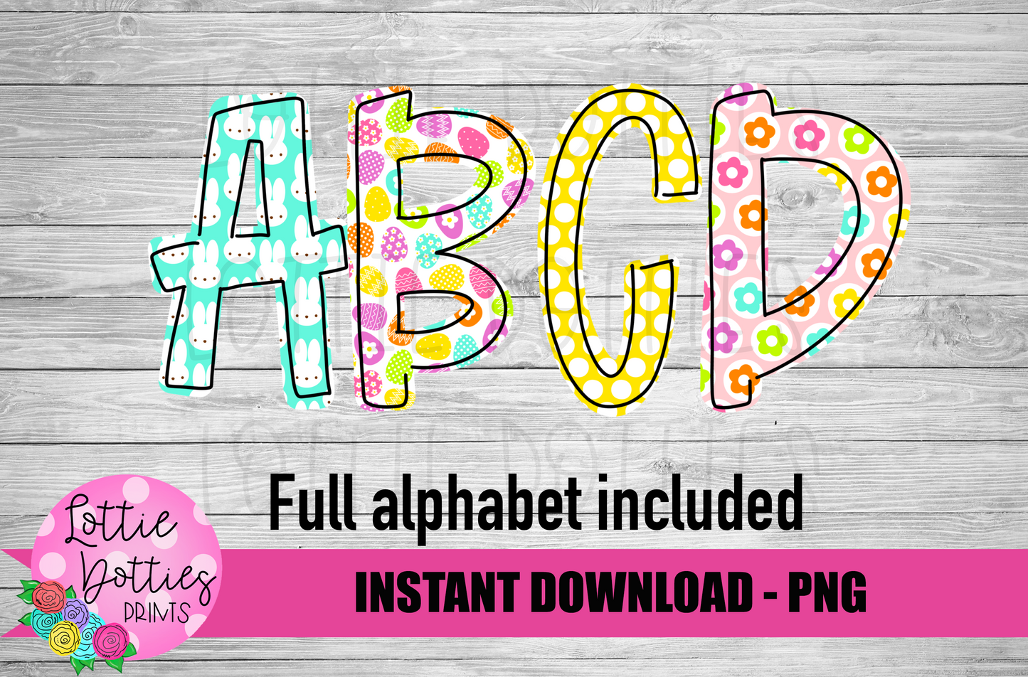Easter Alphabet - Alpha Pack - Alphabet Clipart - Instant Download - Alpha Pack