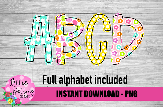 Easter Alphabet - Alpha Pack - Alphabet Clipart - Instant Download  - Alpha Pack