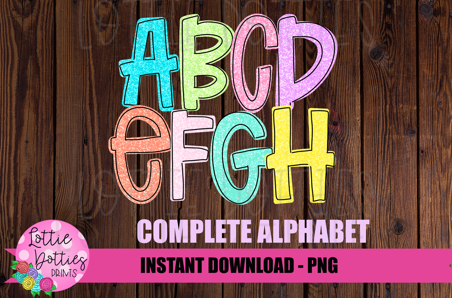 Pastel Glitters Alphabet - Alpha Pack - Alphabet Clipart - Instant Download - Alpha Pack
