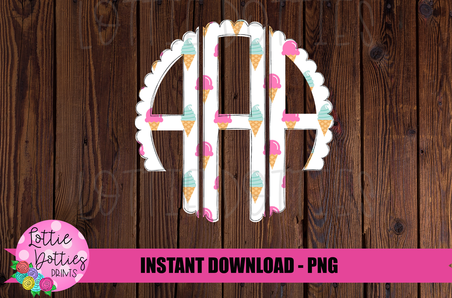 Ice Cream Faux Applique Alphabet - Alpha Pack - Alphabet Clipart - Instant Download - Girl Alpha Pack